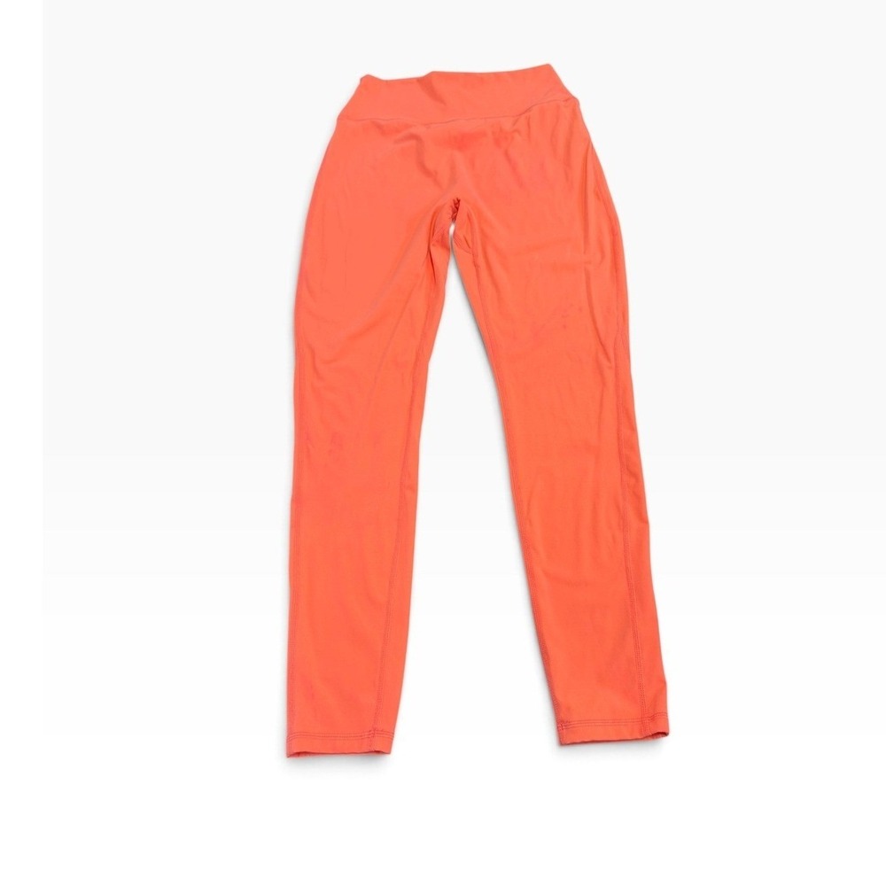 Buffbunny Womens Coral Orange High Rise V Back Leggings Workout Gym Yoga Pants